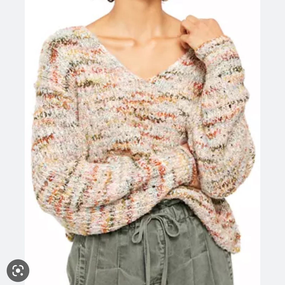 Free People Highland V Neck Sweater